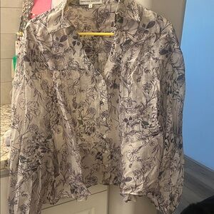 Floral Print Sheer Blouse